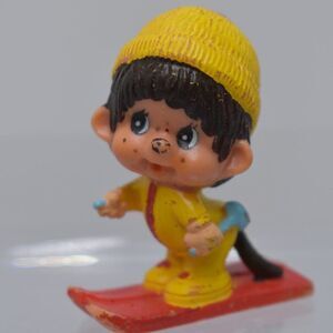 Vintage Toys, 1979 Monchichi PVC Figurines - Skiing, Vintage Gift Idea, Collecti